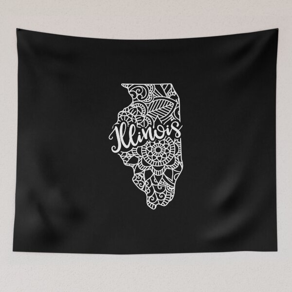 Item preview, Illinois Black And White Map designed and sold by OutcastBrain.
