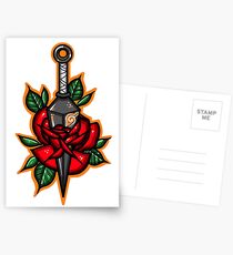 Naruto Konoha Kunai Through Rose Postcards