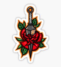 Naruto Konoha Kunai Through Rose Sticker