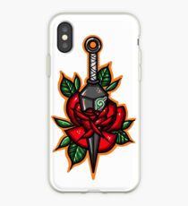 Naruto Green Konoha Kunai Through Rose iPhone Case