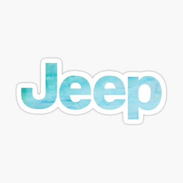 Teal Watercolor Jeep Sticker