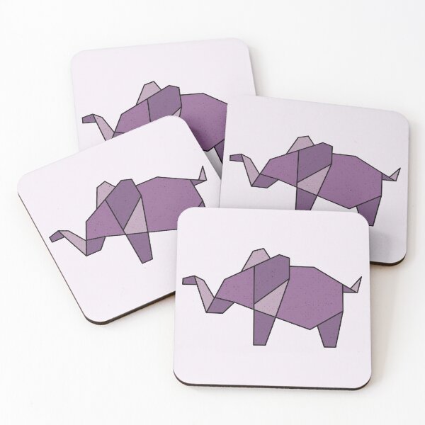 Item preview, Purple Abstract Geometric Elephant designed and sold by ontheoutside.