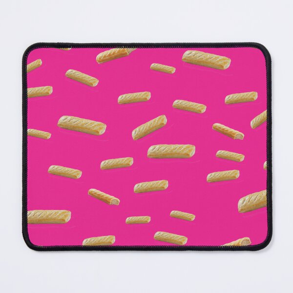 Item preview, Sausage Rolls pattern, hot pink designed and sold by TheArtfulBadger.