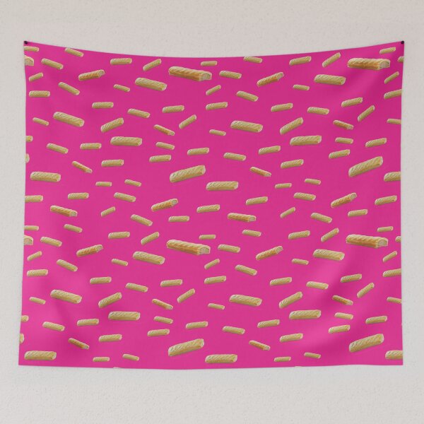 Item preview, Sausage Rolls pattern, hot pink designed and sold by TheArtfulBadger.