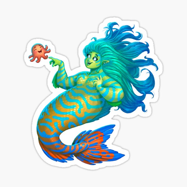 Mandarin Mermaid sticker Sticker