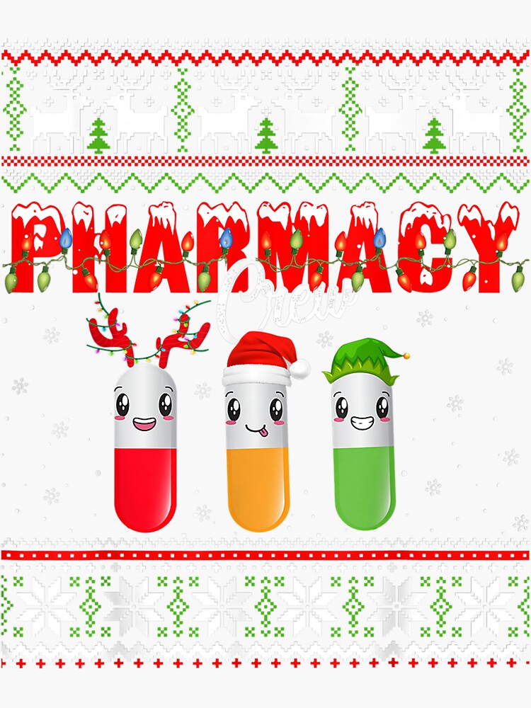 Funny Christmas Pharmacy Crew Cute Gifts Snowflakes Christmas