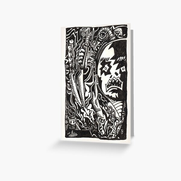 Wickedest Man (unpremeditated drawing of Aleister Crowley) Greeting Card