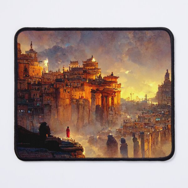 Item preview, Ancient City at Night Digital Painting designed and sold by RadicalWombat.