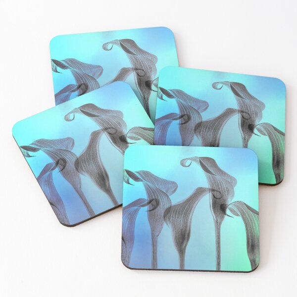 Item preview, Five Calla Lilies in blue and green designed and sold by Tony North.