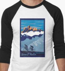 Giro D' Italia Retro Passo Dello Stelvio Cycling Poster Men's Baseball Âľ T-Shirt