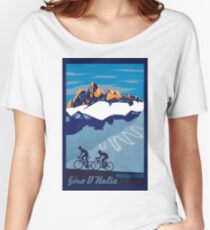 Giro D' Italia Retro Passo Dello Stelvio Cycling Poster Women's Relaxed Fit T-Shirt
