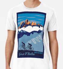 Giro D' Italia Retro Passo Dello Stelvio Cycling Poster Men's Premium T-Shirt