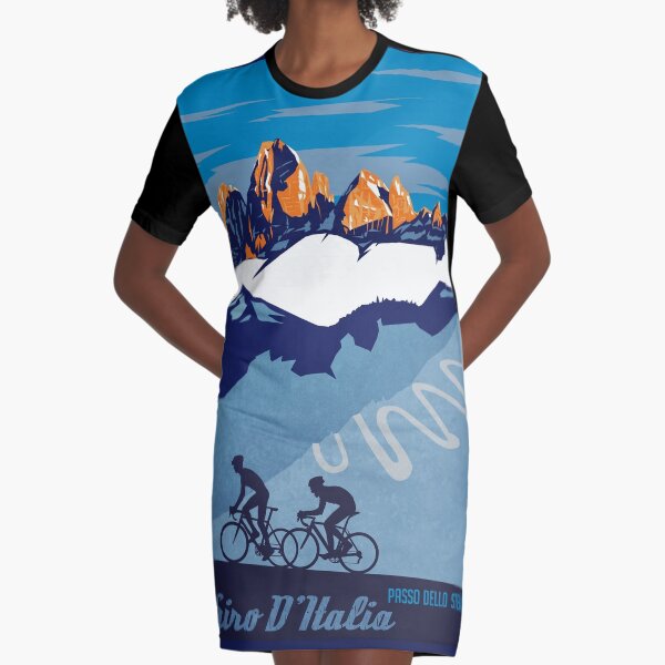 Giro D' Italia Retro Passo Dello Stelvio Cycling Poster Graphic T-Shirt Dress