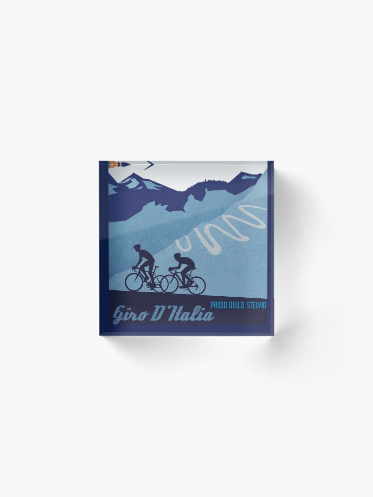 Alternate view of Giro D' Italia Retro Passo Dello Stelvio Cycling Poster Acrylic Block