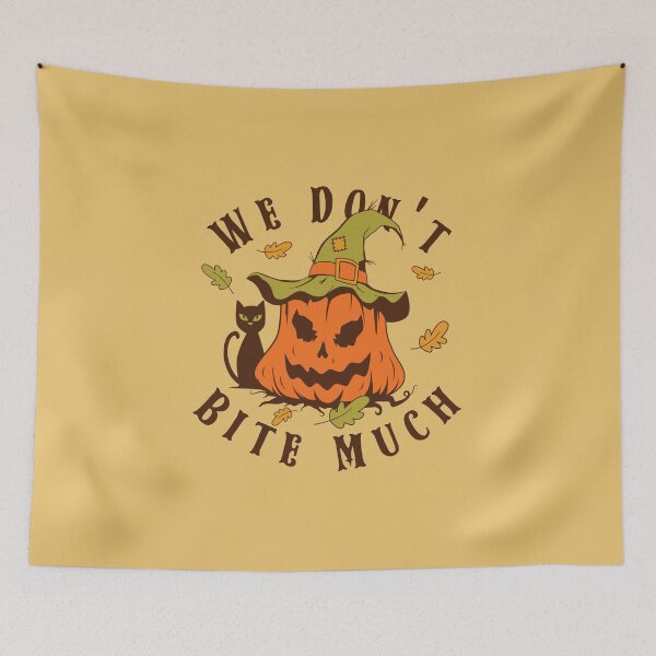 Item preview, We Don't Bite Much - Scary Halloween Pumpkin Head Gift designed and sold by Abhishek Goldar.