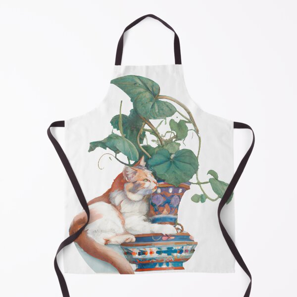 Item preview, Art Nouveau Cat Sitting Next to Potted Plant designed and sold by vectorsauce.