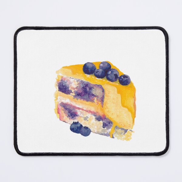 Aperçu de l'œuvre Délicieuse tranche de gâteau au citron et aux myrtilles avec glaçage créée et vendue par KandMe.