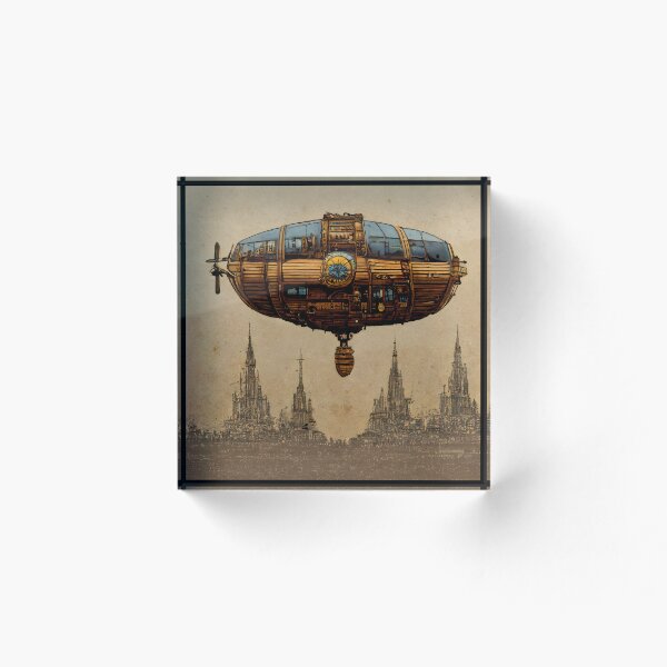 Aperçu de l'œuvre Steampunk Dirigeable Clockwork Flying Blimp Contraption créée et vendue par MythicPrompts.