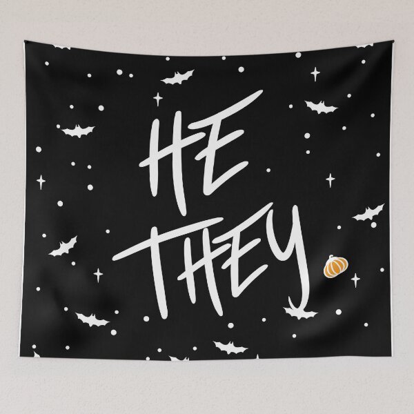 Item preview, Spooky Stars He/They Pronouns  designed and sold by MoonMint.