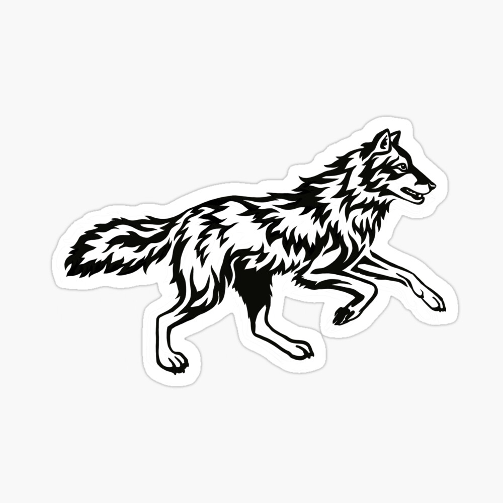 Premium Photo | A Tribal Tattoo Art of a Running Wolf