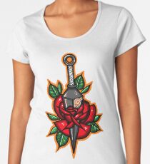 Naruto Konoha Kunai Through Rose Women's Premium T-Shirt