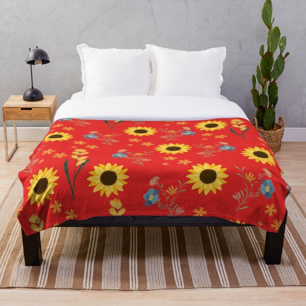 Item preview, Petra's Wildflower Garden - Sunflower Wildness, Red designed and sold by PetraKDesigns.