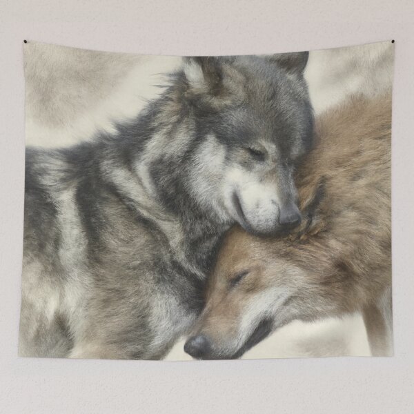 Item preview, Tasmanian Wolf and Siberian Wolf Hugging Each Other designed and sold by Parag's Travel Shop.