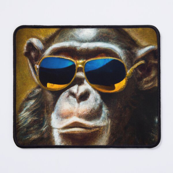 Item preview, A Monkey Wearing Golden Sunglasses designed and sold by PapaRabbit.