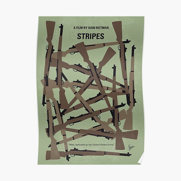 No542- Stripes minimal movie poster Poster