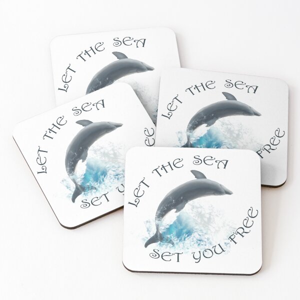 Item preview, LET THE SEA SET YOU FREE, Bottlenose Dolphin jumping designed and sold by Jaynee Grace.