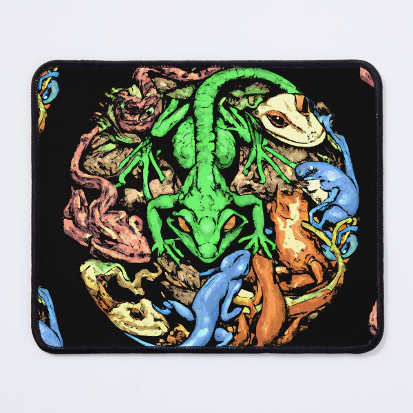 Retrowave Lizards and Reptiles 02 Mouse Pad