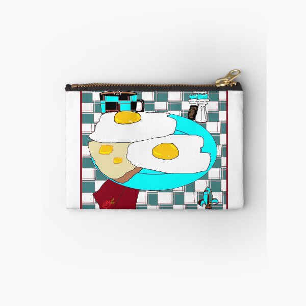 Item preview, Two egg Kosher breakfast, in teals and browns. designed and sold by judy snyder.
