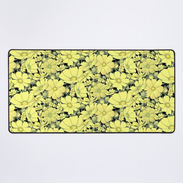 Artikelvorschau, Tossed Outlined Yellow Cosmos on Black Half-Drop Repeat 5748 entworfen und verkauft von Art in My Loft.