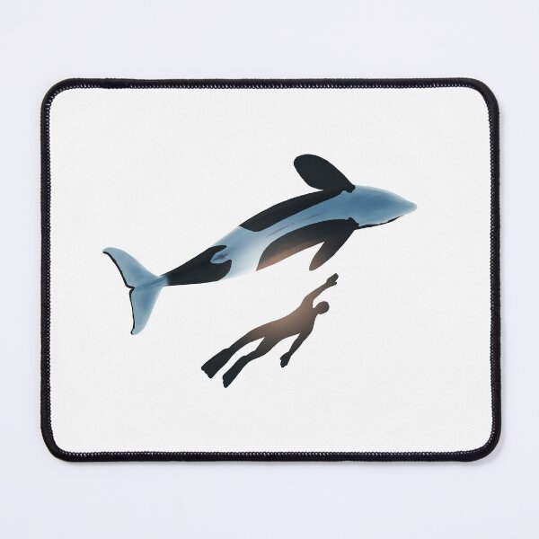 Item preview, Diver swimming with a friendly Killer Whale designed and sold by Jaynee Grace.