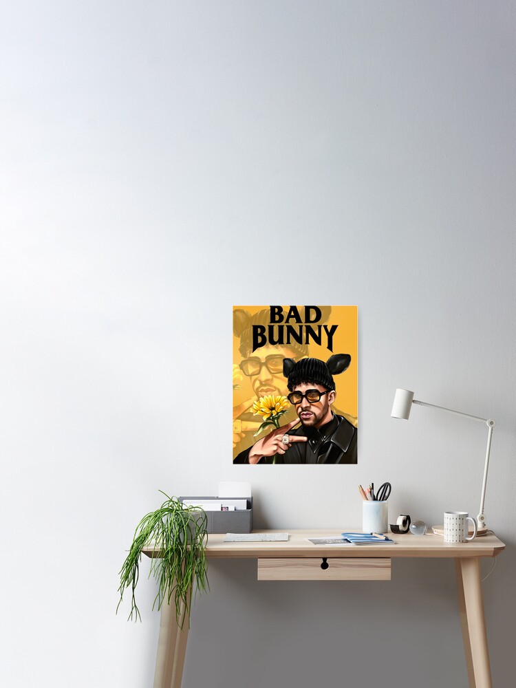 Bad Bunny in Los Angeles Baseball Jersey Poster for Sale by OmoYolo