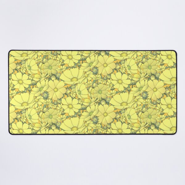 Artikelvorschau, Tossed Yellow Cosmos on Gold Half-Drop Repeat 5748 entworfen und verkauft von Art in My Loft.