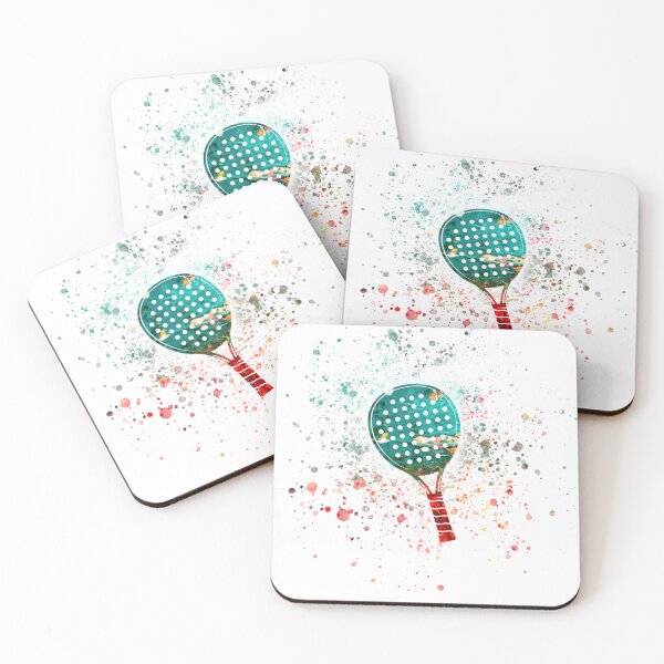 Item preview, Watercolor Splash Padel Racket - White designed and sold by PadelTees.