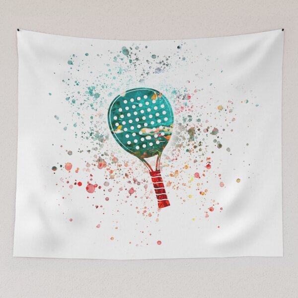Item preview, Watercolor Splash Padel Racket - White designed and sold by PadelTees.