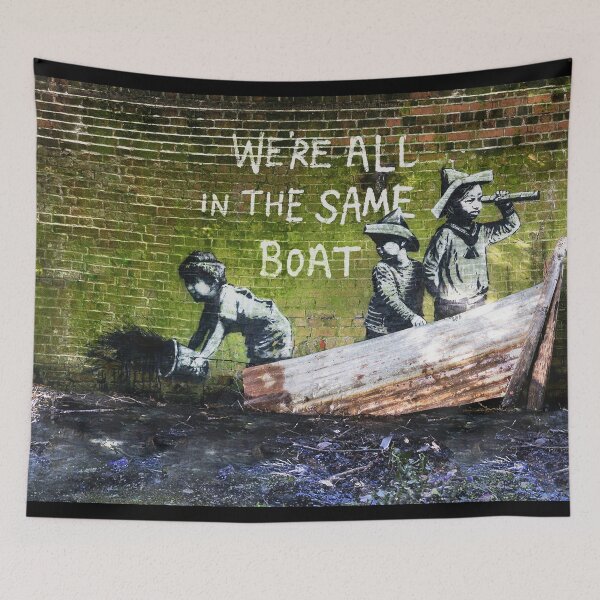 Item preview, Banksy - We're All In The Same Boat - Original Mural designed and sold by WE-ARE-BANKSY.