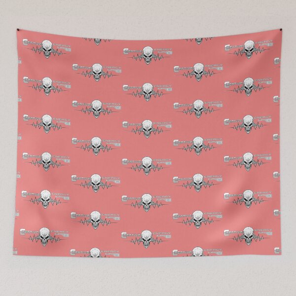 Item preview, WEIRDO - Creative Energy Flo - Skull - Black and White - Light Coral designed and sold by hector2ortega.