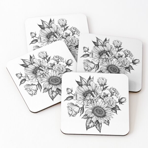 Item preview, flowers in ink designed and sold by audrey metcalf.