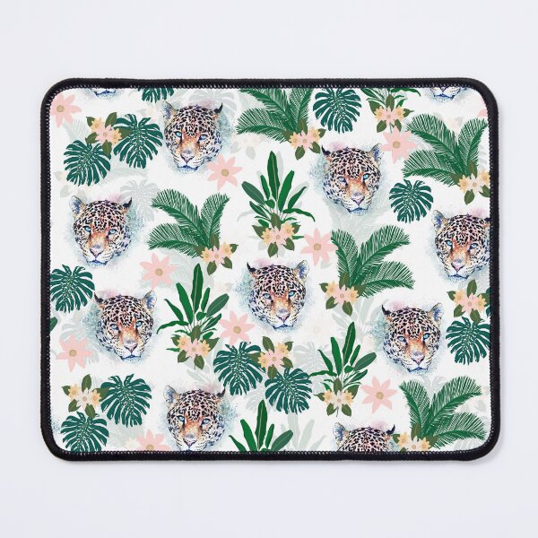 Item preview, White Tropical Floral Foliage and Leopard Faces designed and sold by InovArtS.