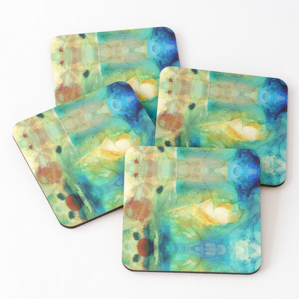 Item preview, Time Dance Colorful Blue And Yellow Abstract Art designed and sold by Sharon Cummings Art.