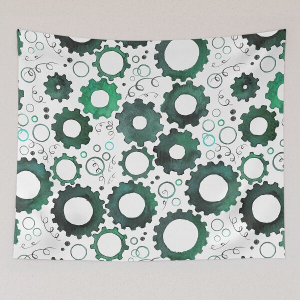 Item preview, Gears and Springs Mint Teal designed and sold by Peculiaris.