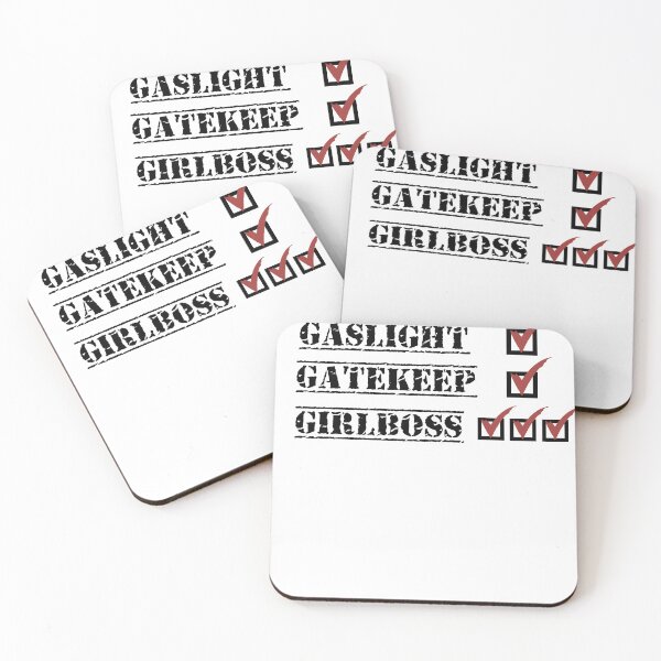 Item preview, Gaslight, Gatekeep, Girl Boss in a distressed Stamped font with Bright Checkmarks designed and sold by dschiffer12.