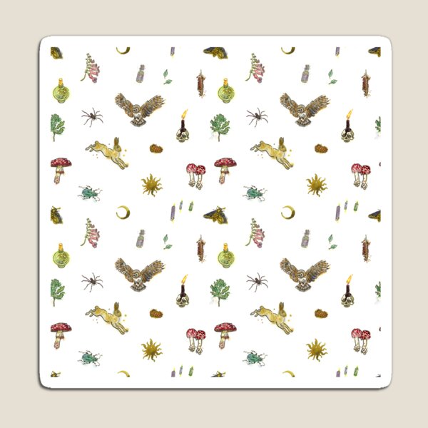 Forest witchcraft seamless pattern. Magnet