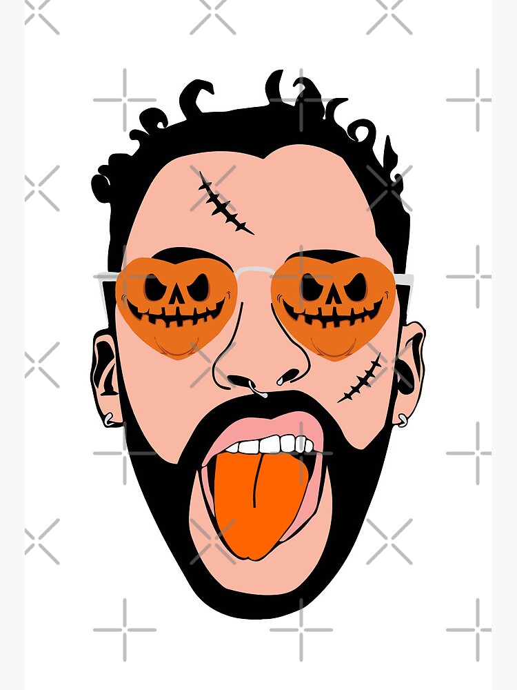 Bad Bunny Pumpkin Heart Glasses - bad bunny horror - Un Spooky Szn