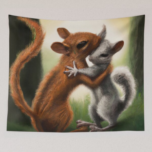 Item preview, Squirrel and Mouse Hugging designed and sold by Parag's Travel Shop.