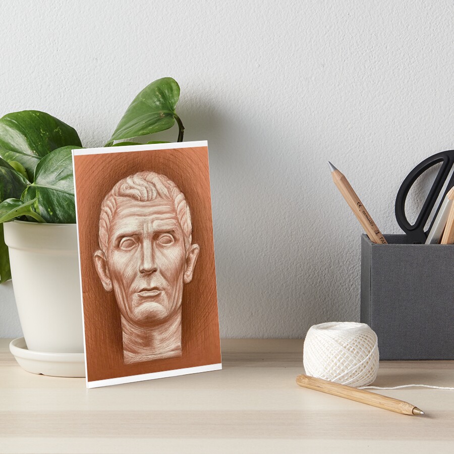 "Julius Caesar Statue Drawing" Art Board Print for Sale by kgetman ...