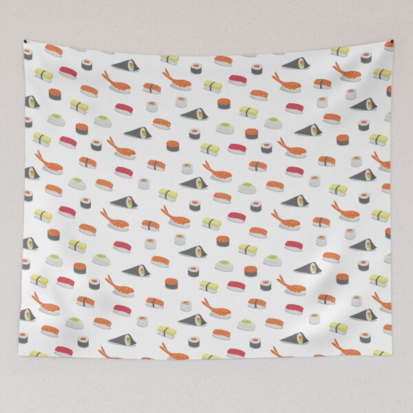 Item preview, Sushi pattern merchandise in white designed and sold by TheArtfulBadger.